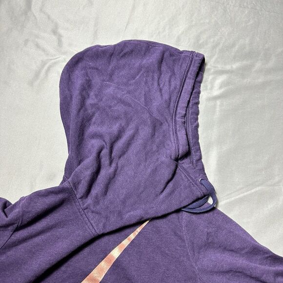 Nike Hoodie Women Medium Club Funnel Center Swoosh Purple Pullover - Picture 9 of 11